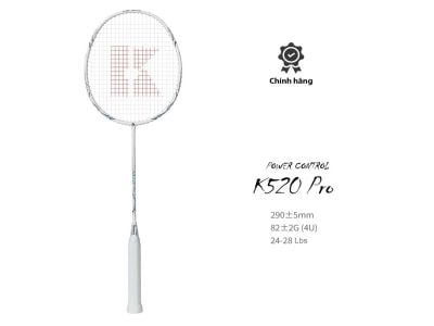 Vợt cầu lông Kumpoo Power Control K520 Pro trắng chính hãng, siêu phẩm cho các vợt thủ không chuyên