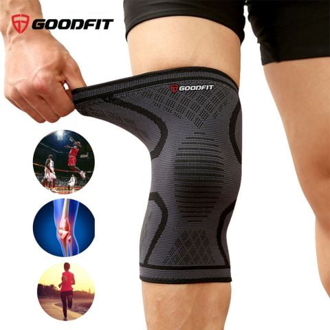 Bó gối chân khi tập gym, chạy bộ GoodFit GF518K chất liệu co giãn 4 chiều, dệt 3D dày dặn