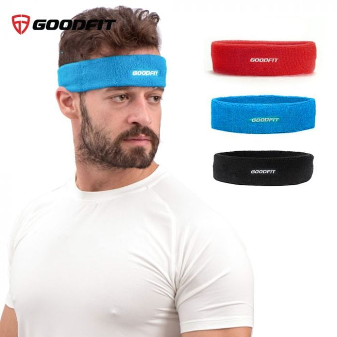 Băng đô thể thao, cài tóc Headband GoodFit GF802SB bằng vải cotton cao cấp mềm mại, thấm hút mồ hôi tốt