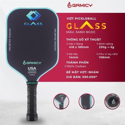 Vợt Pickleball Gamicy Glass Cao Cấp - Giá Rẻ Bất Ngờ, Hiệu Năng Vượt Trội